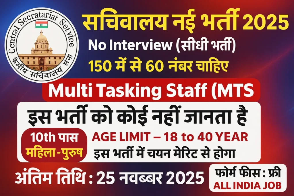 Sachiwalay Vacancy 2025 MTS के पदों पर भर्ती का नोटिफिकेशन जारी, आवेदन शुरू