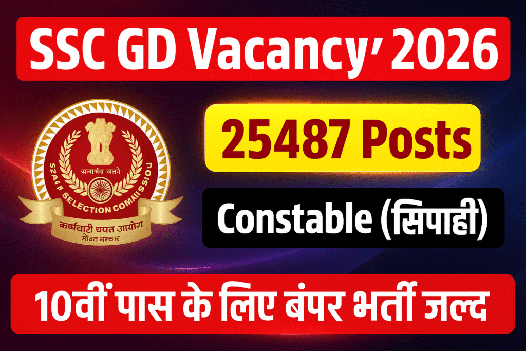 SSC GD Constable Vacancy 2025: Notification, Eligibility, Syllabus, Apply Date, 25487 Post, आवेदन शुरू