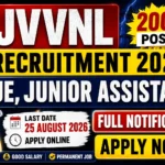 JVVNL Recruitment 2026 JE, Junior Assistant Posts 2005 Last Date Apply Now