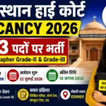Rajasthan High Court Vacancy 2026 Stanographer Posts 163 Notification Out, Full Detail